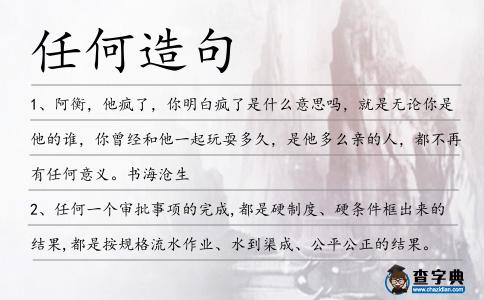 任何造句