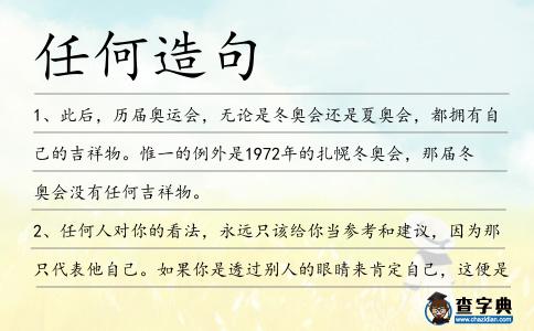 任何造句