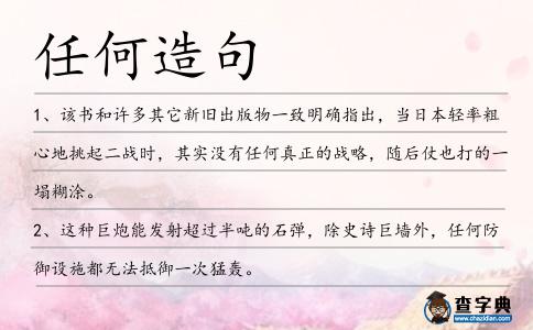任何造句
