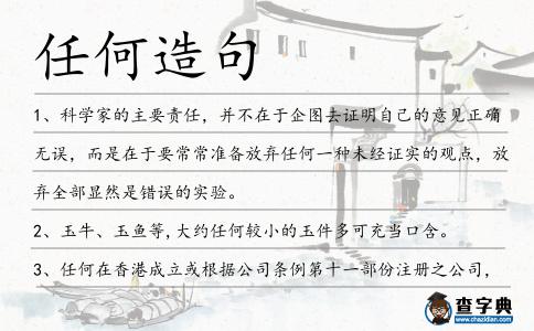 任何造句