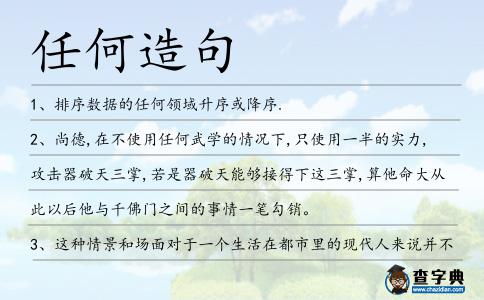 任何造句