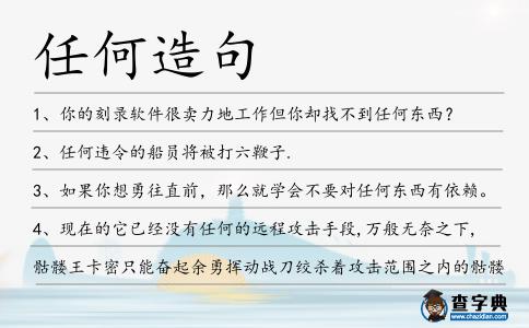 任何造句