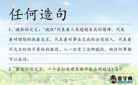 任何造句