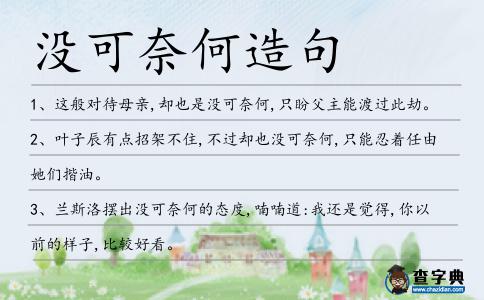 沒可奈何造句