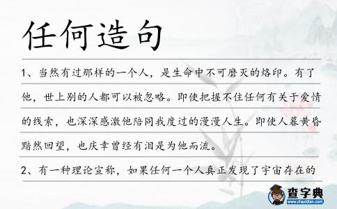 任何造句