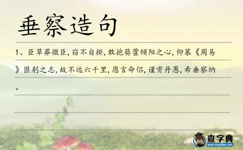 垂察造句