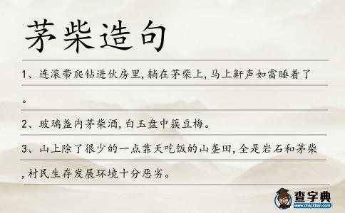 茅柴造句