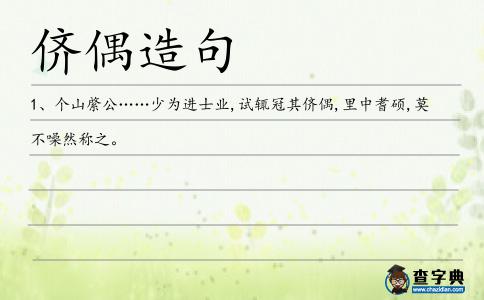 儕偶造句