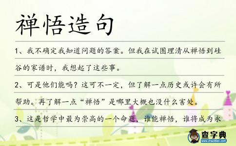 禪悟造句
