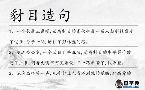 豺目造句