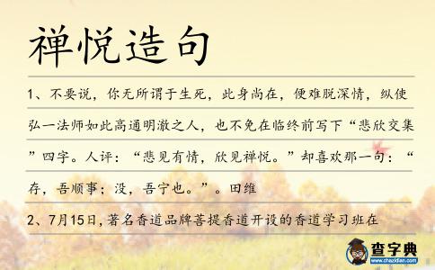 禪悅造句