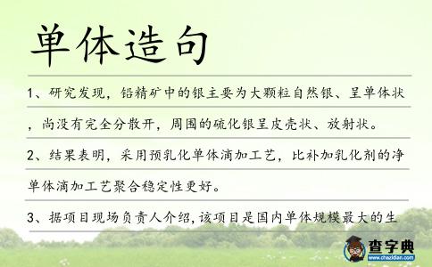單體造句