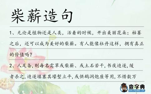 柴薪造句
