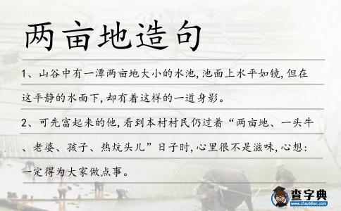 兩畝地造句