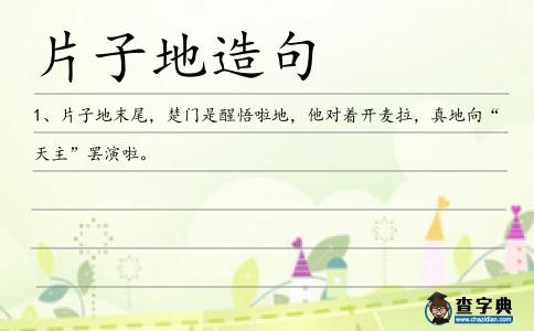 片子地造句