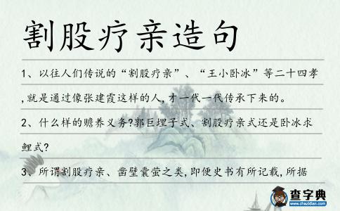 割股療親造句
