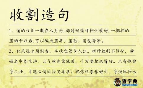 收割造句