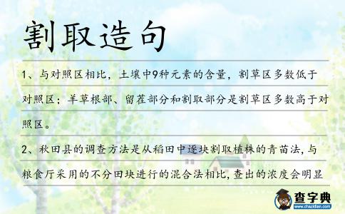 割取造句