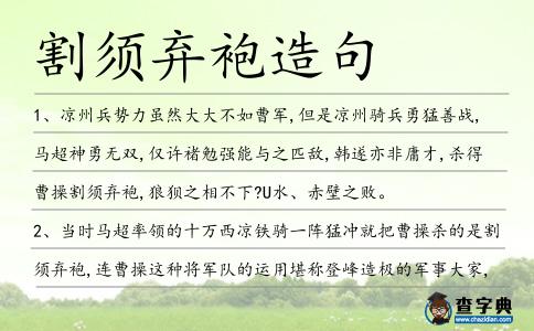 割須棄袍造句