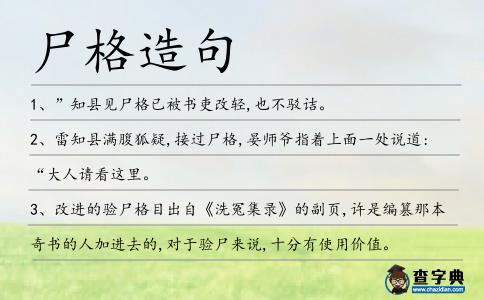 尸格造句