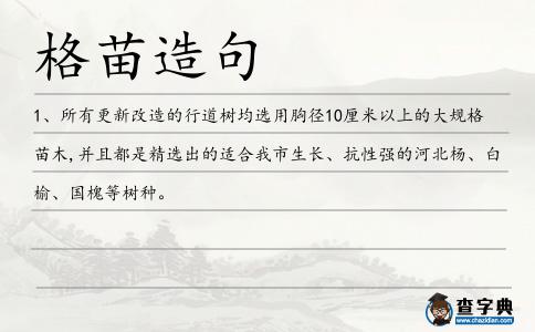 格苗造句