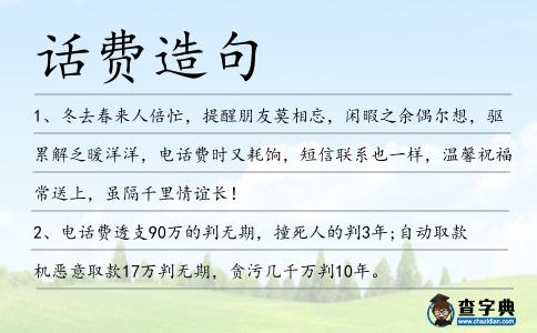 話費(fèi)造句