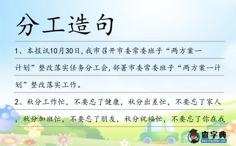 分工造句
