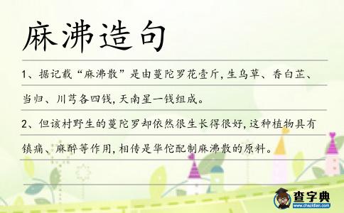 麻沸造句