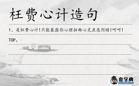 枉費心計造句