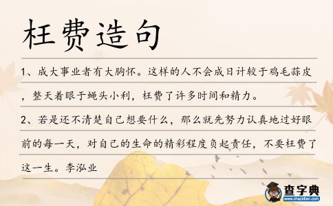 枉費造句