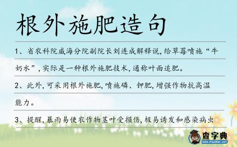 根外施肥造句