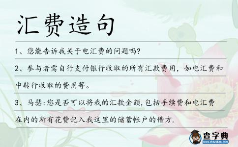 匯費造句