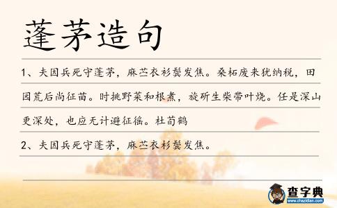 蓬茅造句