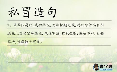 私冒造句