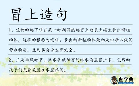冒上造句