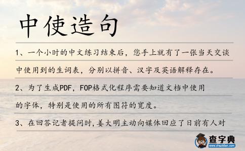 中使造句