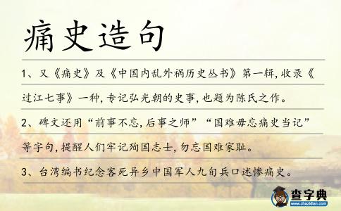 痛史造句