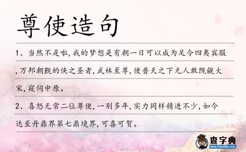 尊使造句