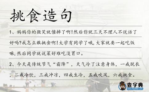 挑食造句