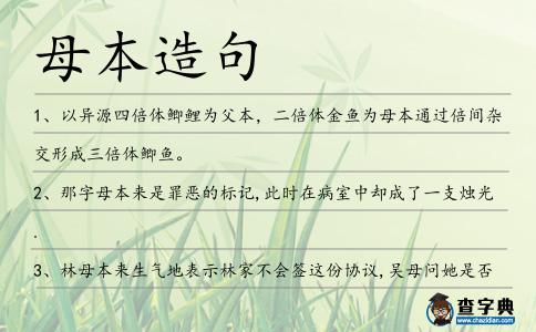 母本造句
