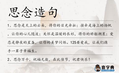 思念造句