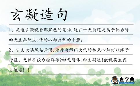 玄凝造句