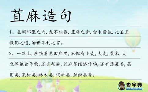 苴麻造句