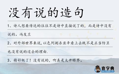 沒有說的造句