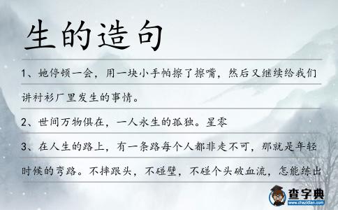 生的造句