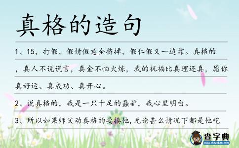 真格的造句