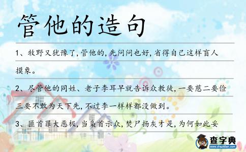 管他的造句