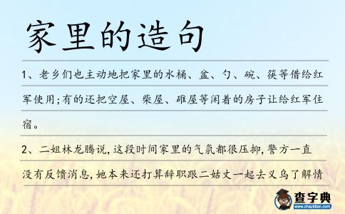 家里的造句