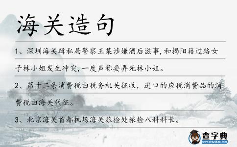 海關造句