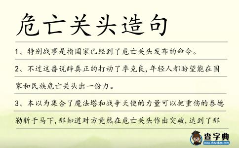 危亡關頭造句